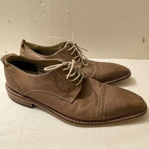 Giorgio‎ Brutini Mens Size 10M Brown Leather Cap Toe Oxford Dress Shoes